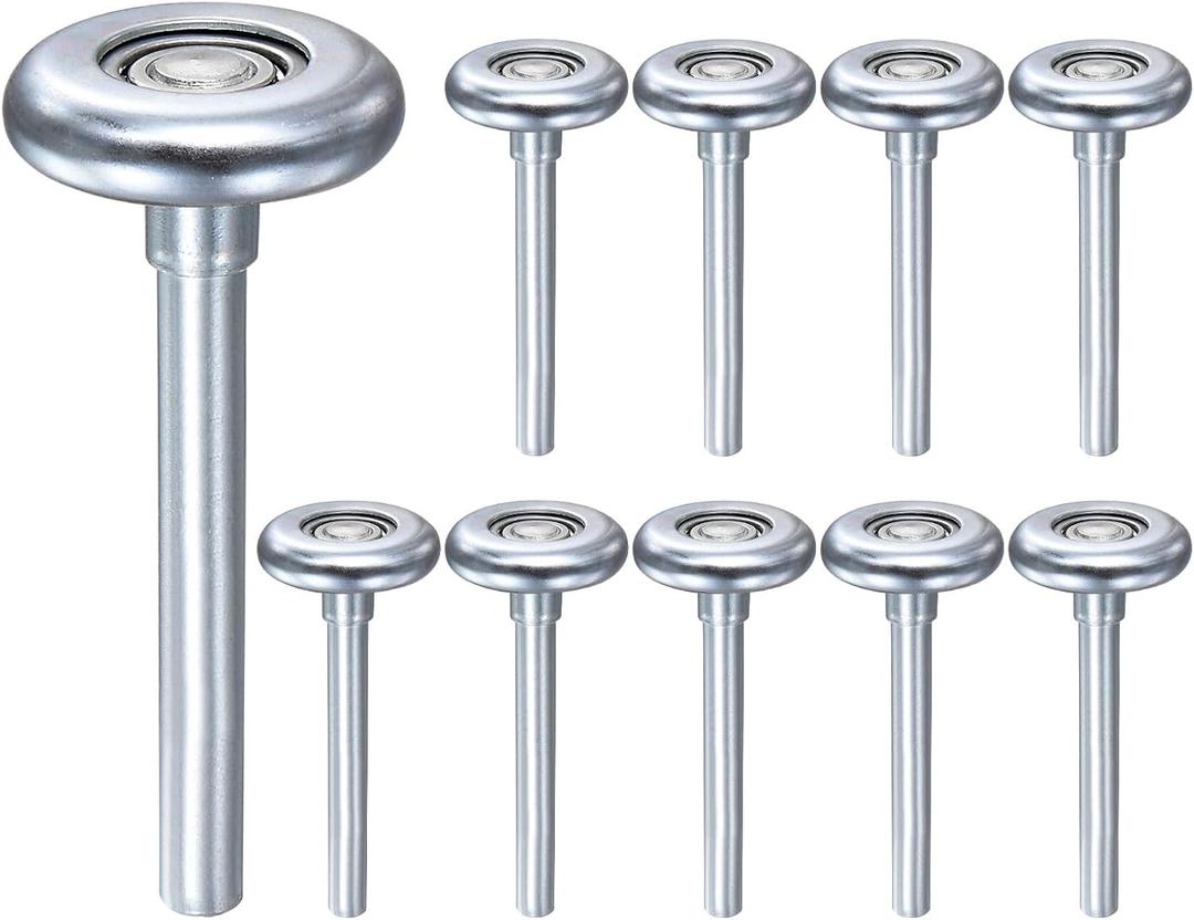 uxcell 10pcs 1.8" Steel Garage Door Rollers for 2" Garage Track, 3.7" Stem Roller Wheels, Precision Bearing 10 Balls, Silver Tone