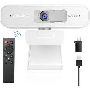 Zoom Certified, NexiGo N940P (Gen 2) 2K Zoomable Webcam with Remote| Sony_Starvis Sensor | 3X Zoom in and Out| Dual Stereo Microphone, for Zoom/Skype/Teams/Webex (White)