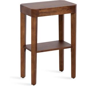 Kate and Laurel Talcott Modern Rectangle Wood Side Table, 16 x 10 x 25, Walnut Brown, Transitional Decorative Two-Tier End Table for Use as a Bedroom Nightstand or Living Room Accent