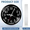 QINFIEY 12 Inch Day of Week Wall Clock, Non Ticking Modern Clocks Battery OperatedAnalog Day Clock for Seniors EldlyClassic for Office Home Classroom Bedroom School,Unique Gift Clock
