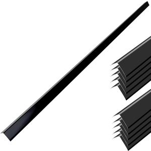 10 Pcs Aluminum Alloy Wall Corner Guards, 0.8" x 0.8" x 48" L-Shaped Metal Corner Protectors, 90 Angle, Black Edge Trim for Wall Protection and Decoration (Black, 48"x0.8"x0.8")