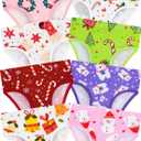 Girls' Underwear,Soft Cotton Tagless Panties for Toddlers' & Little Kids' Comfort,Breathable Briefs,8-Pack (18-24 Months, Stars-bells-candy Cane-polar Bear-christmas Hat-wreath)