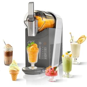 IKT Slushie Machine 6 Preset Programs Self Clean for Home 50 oz Frozen Drink Maker with Rapid Cooling with RapidChill Technology, 5 Preset Programs, No Ice Needed,Silver