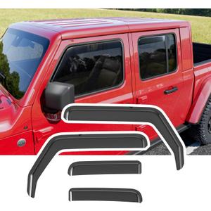 Xipoo Side Window Visor Deflector Compatible with 20-26 Jeep Gladiator JT