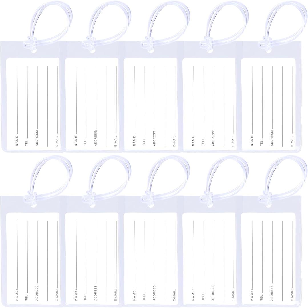 10 Pack Luggage Tags for Suitcases, Airplane Travel Essentials for Flying, International Travel Must Haves, and Luggage Accessories by Sodsay