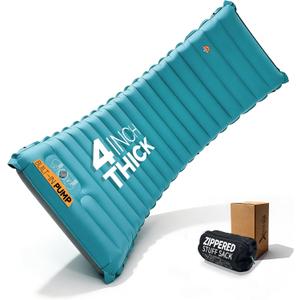 ZOOOBELIVES Inflatable Camping Sleeping Pad, 4-Inch Thick Full Air Support, No Bottoming Out for Side Sleepers, Camping & Backpacking Mattress with Built-in Foot Pump, Durable & Compact Airlive2000