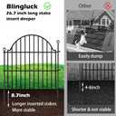 10 Panels No Dig Decorative Outdoor Garden Fence, 24in (H) x20ft (L) Animal Barrier Fencing for Dog, Arched Flower Bed Edging, Rustproof Metal Wire Panel Border with Temporary Ground Stakes