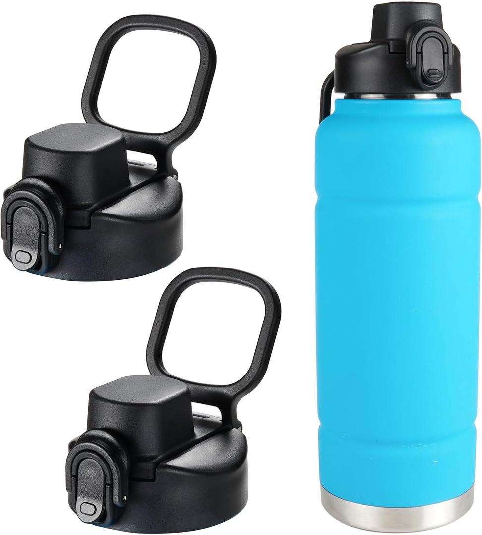 Auto Spout Lid for Bubba Trailblazer 24 32 40 oz Water Bottle, 2 Pack Lid Compatible with Bubba Flo Kids 16oz Wide Mouth Water Bottle, Portable Replacement Cap2pcs