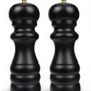 Salt and Pepper Grinders Set of 2, Manual Pepper Mill & Salt Grinder with Adjustable Ceramic Rotor & Stainless Steel Gasket, Refillable Black Salt & Pepper Shakers for BBQ Restaurant Kitchen