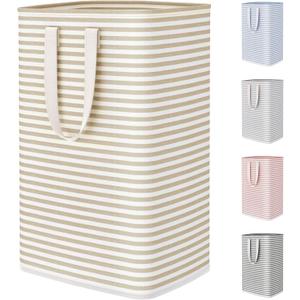 Lifewit 75L Large Collapsible Laundry Hamper, Tall Foldable Dirty Clothes Baskets Waterproof, Freestanding Design with Easy Carry Handles in Dorm Bedroom Bathroom College, Beige