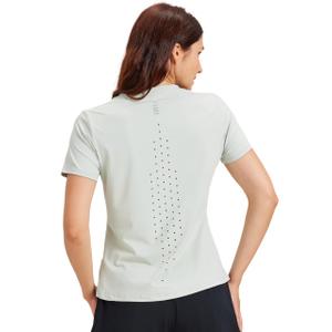 Short Sleeve Shirts for Women UPF 30+ Lightweight Quick Dry Athletic Running Workout Tops Ultra-Soft Big & Tall Green