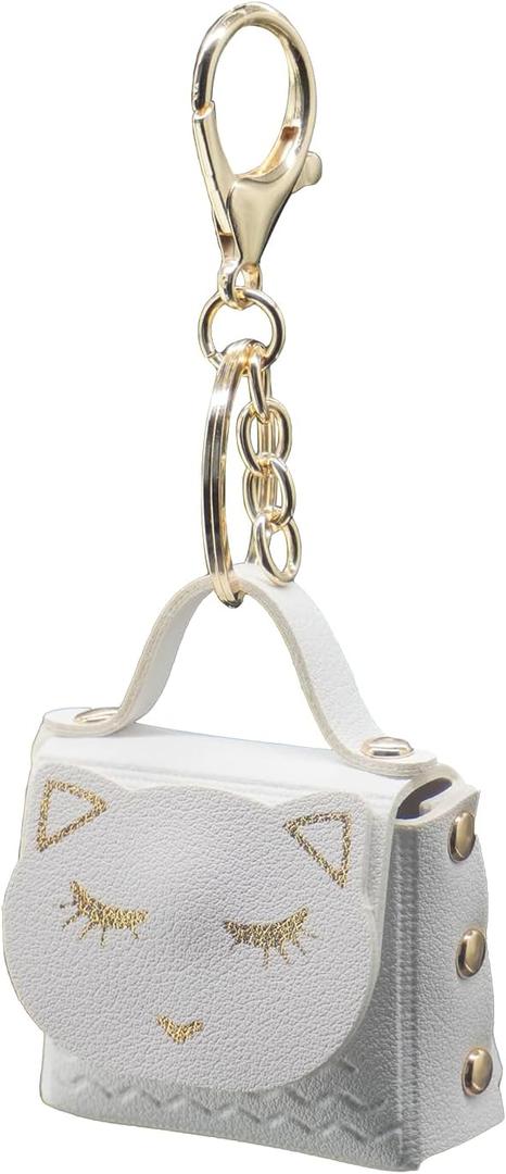 Mini Backpack Keychain for Women, Cute Cat Mini Coin Purse Keychain, Pouch Keychains for Storing Coin Purse