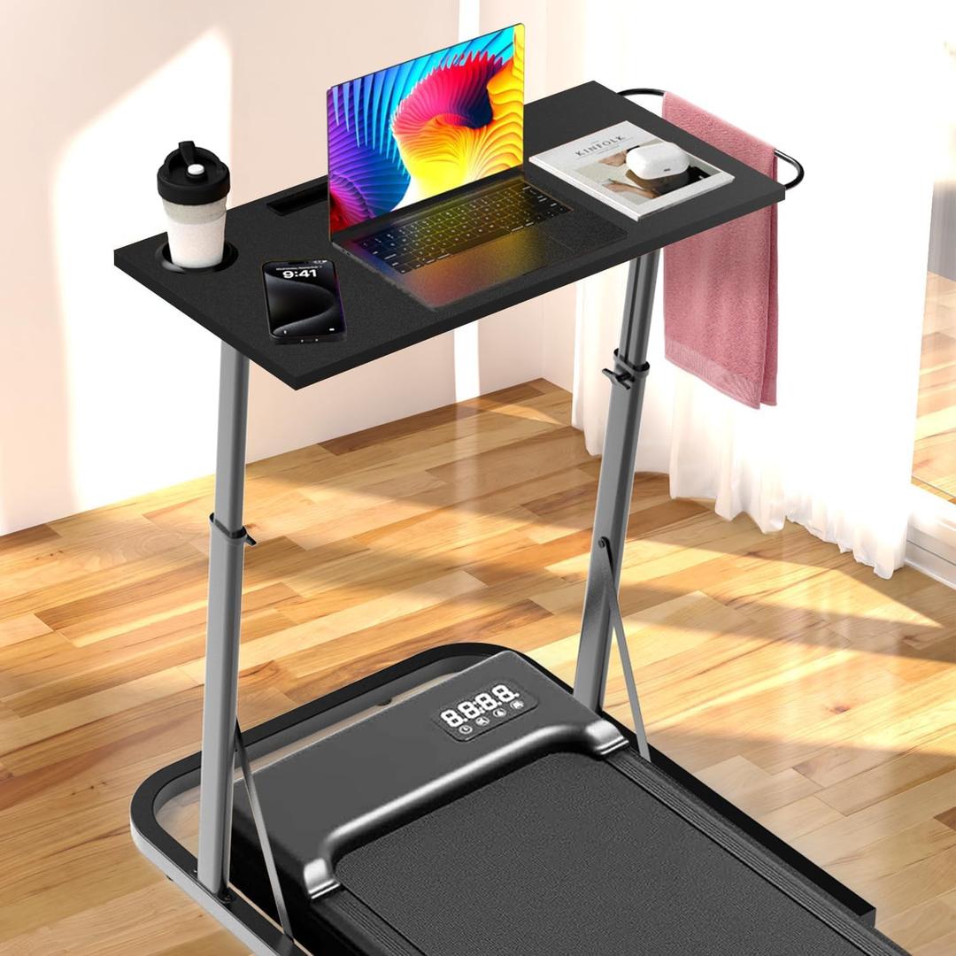 VTORY Adjustable Standing Desk for Walking Pad Treadmill, Desk for Bike/Cycling, Stand Table for Treadmill Walking Pad, Bike/Walking Pad/Treadmill Trainer Desk Stand, Attachment, Bar for Walking Pad