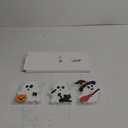 COCHIE Cute Ghost Halloween Decorations Indoor, Wooden Tiered Tray Decor Table Sign Set of 3, Black Cat Bat Witch Broom Signs Pumpkin Blocks for Party Home Shelf Display (A-Ghost)