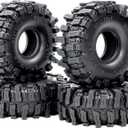 HOBBYSOUL 1.0 Crawler Tires 70mm Tall 1.0'' Mud Slingers X Super Soft Sticky Tyre for RC 1/24 SCX24 1/18 TRX4M Upgrades