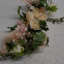 Lvydec Artificial Peony Flower Garland - 6ft Silk Peony Garland with Champagne and White Flowers for Wedding Party Table Decoration