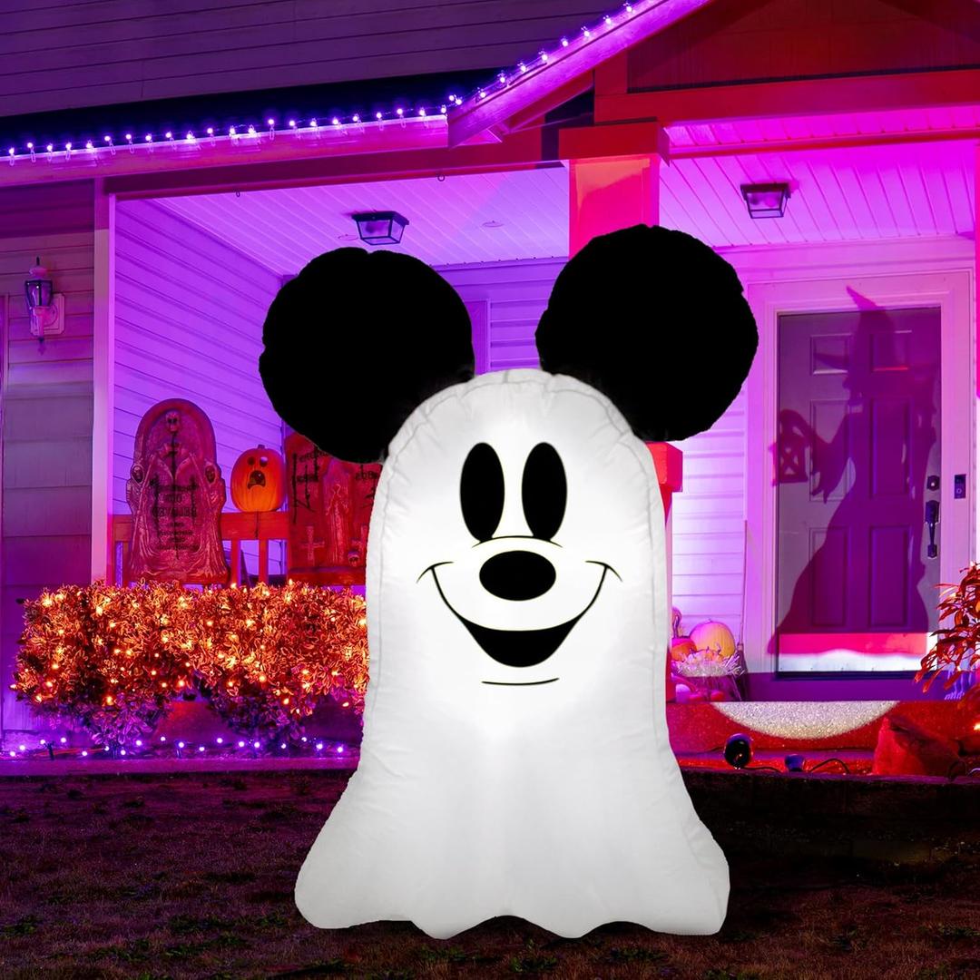 Halloween Inflatable Outdoor Decoration,Mouse Theme Cute Ghost Blow Up Outdoor for Halloween Party Garden Lawn Decor