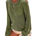 Dokotoo Womens 2026 Summer Crochet Long Sleeve Sweaters Casual Crewneck Pullover Shirt Boho Tops for Women Beach Cover ups for Women Green, Medium