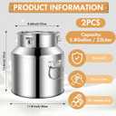 FillTouch 2 Pcs Stainless Steel Milk Can 22L/ 5.81 Gallon Heavy Duty Metal Milk Water Dispenser Container Pail Jug with Locking Sealed Lid Food Wine Oil Storage Container for Home Farm Kitchen (EXP 12/31/27)