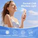 2 x Handheld Portable Mini Fan, Personal Small Pocket Design with Hook, 19500RPM Powerful Motor Trubo, 10H Max Cooling time USB Rechargeable, 5 Speeds for Women/Men/Travel/Beach/Outdoor- Pink
