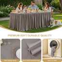 6 Packs Natural Tablecloths Rectangle Tables 8ft, Stretch Fitted Table Covers for 8 Foot Tables Wrinkle Free Rectangle Table Cloth with Skirt for Birthday Party Events Banquet Baby Shower
