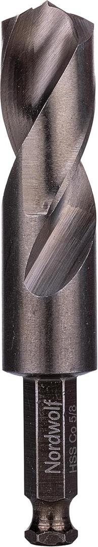NordWolf 5/8" M35 Cobalt Stubby Drill Bit for Stainless Steel & Hard Metals, with 5/16" Hex Shank for Quick Chucks & Impact Drivers