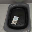 Comfify Over-the-Sink Colander with Handles  Sleek Plastic Black Kitchen Strainer for Pasta, Vegetables & Fruits  Space-Saving Design  17.1 x 10.2 x 1.75 Inches