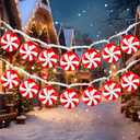 Tuanse 2 Pcs 18 Ft Christmas Candy String Lights Candyland Fairy Decor Lights with 70 LED Lollipop Bulbs Peppermint Sugar Light for Indoor Outdoor Christmas Tree Xmas Party Decoration(Red)