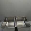 Set of 2 Stainless Steel Containers Square Cake Making Box for Easy Storage Carry