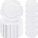 100 Pcs White Charger Plates Bulk, 13" Reef Dinner Plate, Plastic Floral Decorative Plates for Table Setting, Round Table Chargers for Wedding, Christmas, Party, Event, Decoration