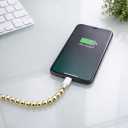 Cute Beaded Phone Charger Metallic Colors USB Cable 2-in-1 USB C to USB-C/iOS iPhone Charging Cable Colorful 3.3ft Cord for Smartphones (USB-C to USB-C, Gold)
