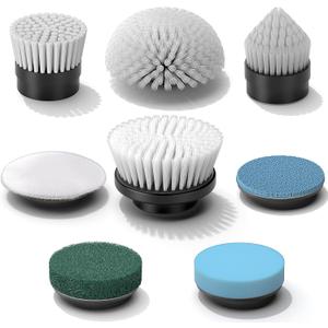 Replaceable Brush Heads Set,8 Pcs Set Suitable for Electric Spin Scrubber,Spin Brush Heads Replacement for Most Brands of ANS-8051A/8050 Cordless Shower Scrubber,for Home and Kitchen,Bathroom,Car