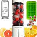 Portable Smoothie Blender ROSEVIEW Glass Cordless Mini Shakes Cup blend for smoothies USB rechargeable juicer 2 battery Handheld Personal travel Jet mixer