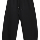 Women's SLLEVEN Pants Elastic Waist Loose Fit Full Length Spliced Jazz Dance Casual Trousers, XL
