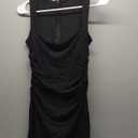 BORIFLORS Women's Sexy Ruched Bodycon Midi Dresses Square Neck Sleeveless Ruffle Hem Club Party Tank Dress (Medium, Black)