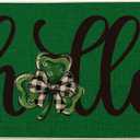 Artoid Mode Green Shamrock Hello St. Patrick's Day Doormat, Home Decor Low-Profile Switch Rug Door Mat Floor Mat for Indoor Outdoor 17x29 Inch