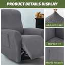 FUANGUI Recliner Chair Covers 4-Pieces Small Recliner Cover for Recliner Chair, Non Slip Covers Washable Lazy Boy Recliner Slipcovers/Furniture Protector for Kids, Dog, Living Room, 03