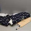 Pet Teepee Tents, 24 Inch Portable Indoor Dog Teepee Bed with Thick Cushion, Washable Navy Blue Stars Pattern Teepee Tent House for Puppy & Cat