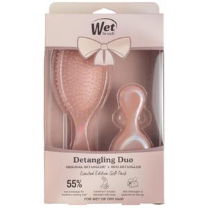 Wet Brush Original Detangler & Mini Gift Pack, Bronze Iridescence Icon, Perfect Holiday Gift or Stocking Stuffer for Women & Men. Ultra-Soft IntelliFlex Bristles for All Hair Types, Wet or Dry (2 Count (Pack of 1))