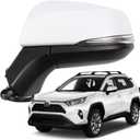 Side Mirror for RAV4 2023 2022 Car Door Mirror Fits for Toyota RAV4 2019 2020 2021 Left Driver Side | Power | Heated |Turning Signal |BSM |replace partslink TO1320384,TO1320388| WHITE (LH)