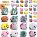 36 pcs Animals Pull Back Cars, Mini Vehicles Toy Small Cars Pull Back Racing Vehicles Set, Mini Toy Cars, Carnival Prizes Goodie Bag Stuffers, Mini Car Party Favors for Kids
