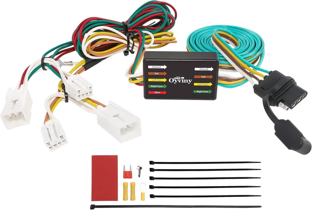 Oyviny 4 Way Flat Trailer Wiring Harness 55307 for Toyota RAV4 2001-2005, RAV4 Trailer Light Wiring