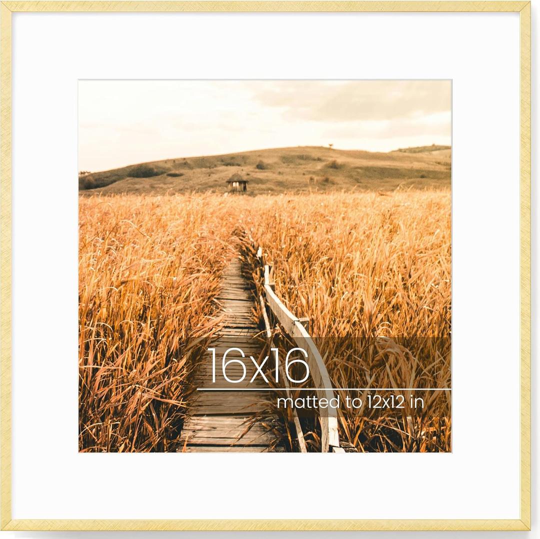 16x20 Picture Frame, Unqiue Brushed Cross-Hatch Aluminum Photo Frame with 11x14 Removable Mat, High Definition Plexiglass and Hanging Kits, Ideal for Vertical and Horizontal for Wall Mounting, Black (16x20, Black)