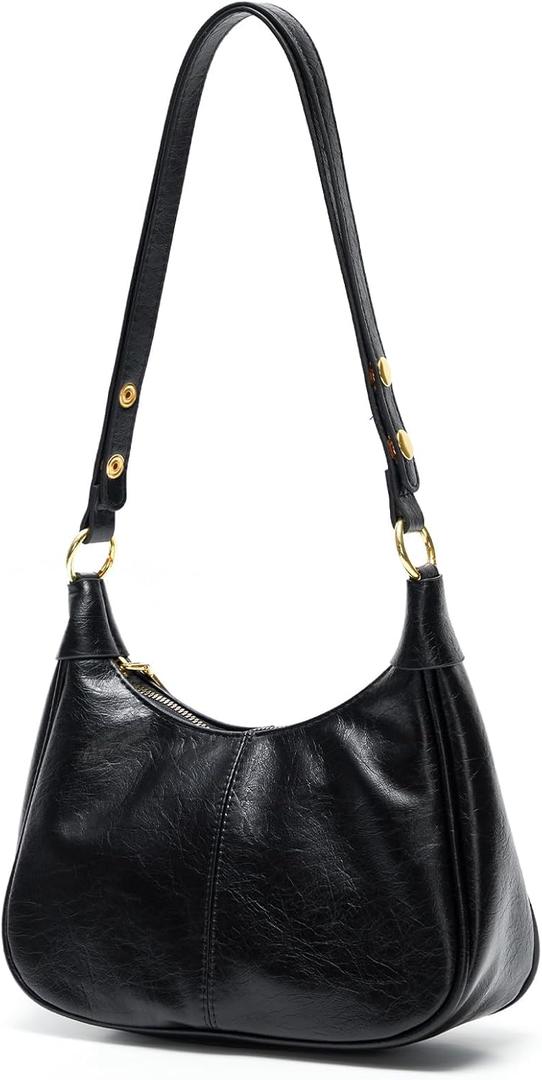 Crescent Shoulder Bag for Women Cute Underarm Tote Purse, Mini Clutch with Zipper Closure, Comes with Adjustable Strap