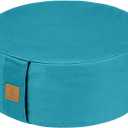 Zafu Buckwheat Meditation Cushion,D=13"/16" H=5.5",Round Zabuton Meditation Pillow,Yoga Bolster Kneeling Pillow Premium Yoga Pillow for Sitting on Floor Zippered Cotton Cover