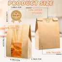 25 Pcs Bread Bags for Homemade Bread, Sourdough Paper Bags With Window, 50% Thicker 13.7x8.2x3.7in A Large Bakery Bag Used for Storage Bakery Cookies & Snacks, 40 Cute Sealing Stickers with Ties, 13.7 X 8.3 X 3.7 Inches