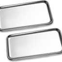 IMEEA Small Vanity Tray Rectangle Satinless Steel Little Jewelry Tray Bathroom Tray Storage Organizer Makeup Cosmetic Organizer Trays, 8 x 4.6 inch