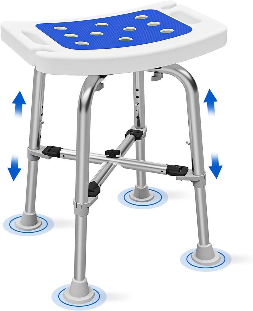 Shower Chair for Seniors Elderly Handicap Disabled Bariatric Adults Or Women Bench Seat for Inside Shower Stall and Bathroom Bath Tub Seats Heavy Duty 500 Lbs Adjustable Small Stool Chairs