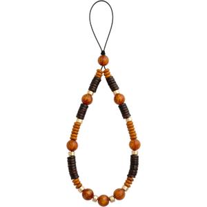 2 x Beaded Phone Wrist Strap Bamboo Beaded Phone Lanyard Coconut Shell Beads Wrist Lanyard for Smartphone Charm Wristlet (Sea Willow Gold)