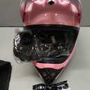 OUMURS DOT Adult ATV Dirt Bike Helmet with Goggles Gloves & Mask Adjustable Sun Visor Motorcycle Adults Helmet Off-Road Motocross Downhill Moped MX for Unisex-Adult-Pink Cake, M